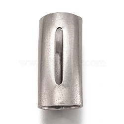 Non-Tarnish 304 Stainless Steel Slide Charms, Curved Tube, Stainless Steel Color, 28.5x12.5x9mm, Hole: 10.5x7mm(STAS-Z025-11P)