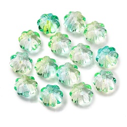 633Pcs Transparent Two Tone Acrylic Beads, Flower, Lime, 12x8mm, Hole: 1.8mm, about 633pcs/500g(MACR-K359-22B)