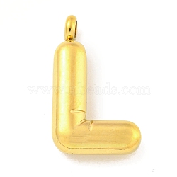 Ion Plating(IP) 304 Stainless Steel Pendants, Letter Charm, Golden, Letter L, 24.5x14.5x5.5mm, Hole: 3mm(STAS-C102-16G-L)