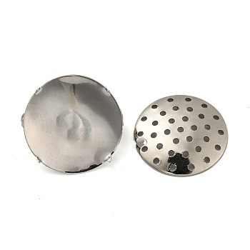 Brass Brooch Findings, Cadmium Free & Lead Free, Round, Platinum, 21x21x12mm, Pin: 0.7mm, 20x2mm, Hole: 1mm