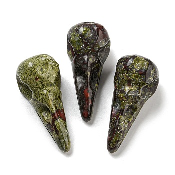 Natural Dragon Blood Pendants, Bird Head Skull Charms, 47~49x20~22x20~22mm, Hole: 2~2.5mm