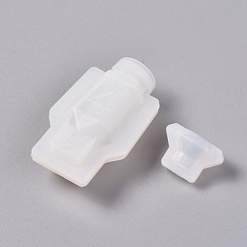 Perfume Bottle Silicone Molds, Resin Casting Molds, For UV Resin, Epoxy Resin Jewelry Making, White, 57.5x42x15mm