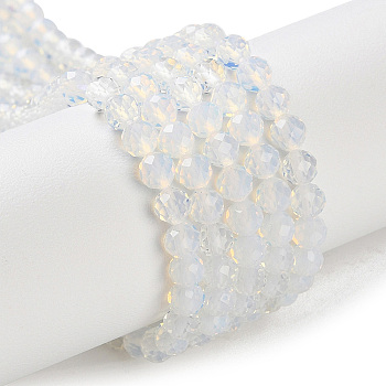 Opalite Beads Strands, Faceted, Round, 4mm, Hole: 0.6mm, about 91pcs/strand, 13.90''(35.3cm)