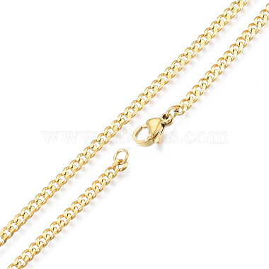 Men's 201 Stainless Steel Cuban Link Chain Necklace(NJEW-N050-A06-3-45G)-2
