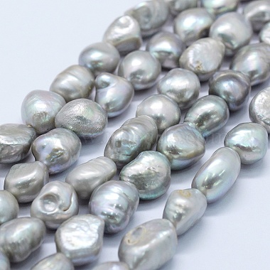 11mm Silver Potato Pearl Beads