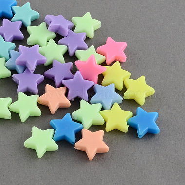 14mm Mixed Color Star Acrylic Beads