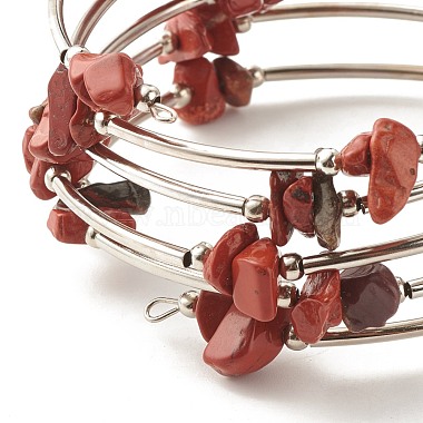 5-петлевые браслеты из бусин из натуральной красной яшмы для женщин(BJEW-JB01517-04)-5
