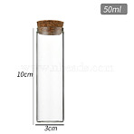 Glass Cork Bottles Ornament, Glass Empty Wishing Bottles, DIY Vials for Pendant Decorations, Clear, 10x3cm, Capacity: 50ml(1.69fl. oz)(DIY-ZX002-02B)