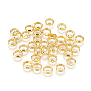 Perles séparateurs en laiton, rondelle, or, 6x2mm, Trou: 4mm(X-EC0826mm-G)