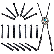 20Pcs Alloy Cord Ends, Cone, Black, 50x7mm, Hole: 5.5mm(FIND-NB0005-35EB)