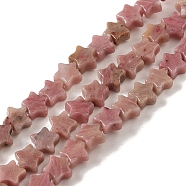 Natural Rhodonite Beads Strands, Star, 6x5.5x2mm, Hole: 0.8mm, about 75pcs/strand, 14.57 inch(37cm)(G-G085-B34-02)