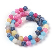 Natural Weathered Agate Beads Strands, Dyed & Heated, Round, Mixed Color, 8mm, Hole: 1.2mm, about 48pcs/strand, 14.37 inch(X-G-P414-A07)