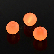 Transparent Glass Bead Strands, Frosted, Round, Dark Orange, 12mm, Hole: 1.3~1.6mm, about 70pcs/strand, 31.4 inch(GLAA-S031-12mm-33)