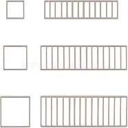 304 Stainless Steel Linking Ring, Square, Stainless Steel Color, 12~20x12~20x0.8mm, 36pcs/box(STAS-UN0008-42P)