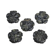 Natural Kambaba Jasper Carved Pendants, Flower Charms, 28.5x29.5x5mm, Hole: 1.2mm(G-B097-01A-11)