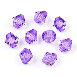 Transparent Acrylic Beads, Bicone, Medium Orchid, 8x7.5mm, Hole: 1.6mm(TACR-S146-8mm-34)