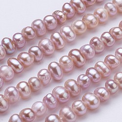 Natural Cultured Freshwater Pearl Beads Strands, Potato, Violet, 2.5~4.5x4.5~6mm, Hole: 0.7mm,  about 87~90pcs/strand, 1.36~1.38 inch(34.5~35cm)(PEAR-F004-04)