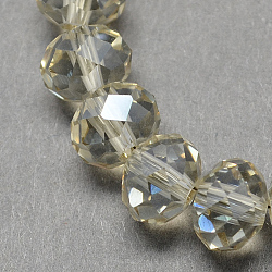 Handmade Imitate Austrian Crystal Faceted Rondelle Glass Beads, Beige, 10x7mm, Hole: 1mm, about 70~72pcs/strand(X-G02YI0P3)