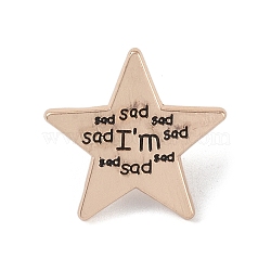 I'm Sad Enamel Pins, Golden Alloy Brooches, for Backpack Clothes, Star, 20.5x20.5x1.5mm(JEWB-S017-01A)