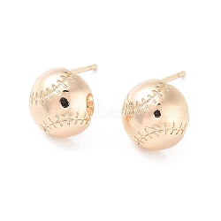 Brass Stud Earrings, Tennis, Real 18K Gold Plated, 10mm(EJEW-F332-01G)