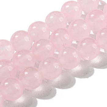 Natural & Dyed Malaysia Jade Bead Strands, Round, Pink, 8mm, Hole: 1.0mm, about 48pcs/strand, 15 inch