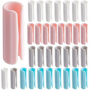 32Pcs 4 Colors ABS Plastic Bed Sheet Grippers, Fasteners Bed Sheet Clip, Quilt Fixator, Column, Mixed Color, 49.5x17.5mm, Inner Diameter: 12.5mm, 8pcs/color