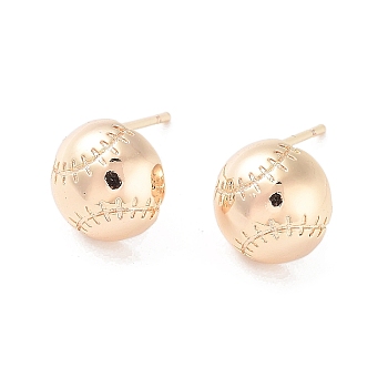 Brass Stud Earrings, Tennis, Real 18K Gold Plated, 10mm