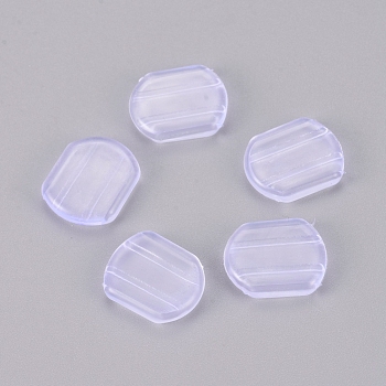 Comfort Silicone Earring Pads, Clip Earring Cushions, for Clip-on Earrings, Clear, 14x12x3mm, Hole: 10x1.2mm