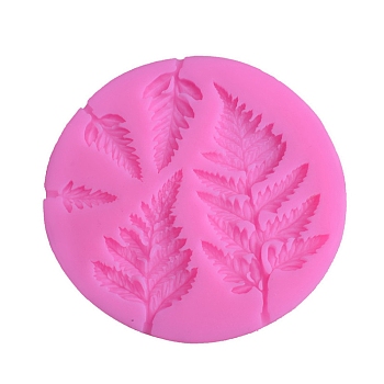 Leaf Food Grade Silicone Fondant Molds, For DIY Cake, Chocolate, Candy, Hot Pink, 95x16mm, Inner Diameter: 80mm