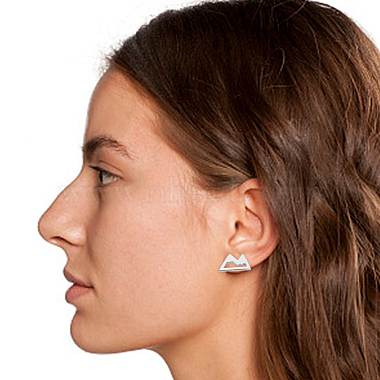 Anattasoul 4 paire 4 couleurs en acier inoxydable évider boucles d'oreilles de montagne pour les femmes(EJEW-AN0002-72)-5
