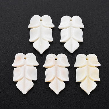 Floral White Leaf Freshwater Shell Beads