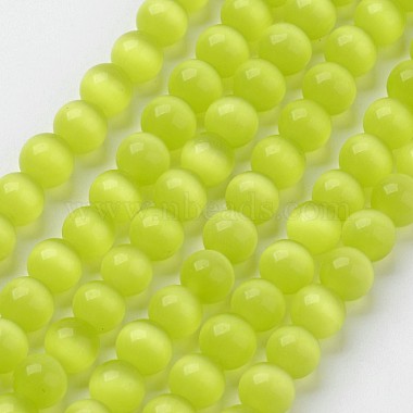 10mm YellowGreen Round Glass Beads