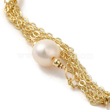 Brass Chains Tassel Link Bracelet(BJEW-C051-31G)-2