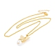 Butterfly Rack Plating Brass ABS Pearl Pendant Necklaces(NJEW-S423-03G)-2