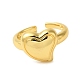 Heart Brass Open Cuff Rings for Women(RJEW-A048-14G)-2