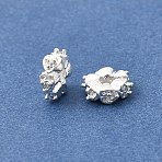 Brass Micro Pave Clear Cubic Zirconia Spacer Beads, Rack Plating, Long-Lasting Plated, Lead Free & Cadmium Free, Flat Round, Wavy edge, Silver, 7x2.8mm, Hole: 2mm(KK-Z156-13S-02)