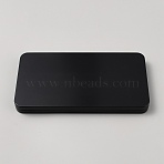 Rectangle Iron Metal Tin Box with Lid, Small Tin Container for Home Storage, Black, 17x9x1.55cm(CON-WH0086-110)