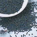 MIYUKI Round Rocailles Beads, Japanese Seed Beads, (RR4516) Opaque Dark Teal Picasso, 11/0, 2x1.3mm, Hole: 0.8mm, about 5500pcs/50g(SEED-X0054-RR4516)