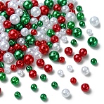 50G ABS Plastic Imitation Pearl Beads, Round, Dark Red, 6~10x5~9mm, Hole: 1.8~2.5mm(KY-YW0002-01A)