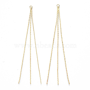 Brass Coreana Chain Tassel Big Pendants, Golden, 80x2x1.5mm, Hole: 1.8mm(X-KK-R129-04)