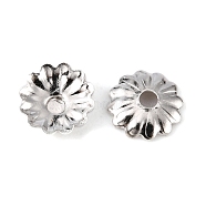 Platinum Iron Flower Bead Caps 5x1.5mm, Hole: 1mm, about 330pcs/10g(X-IFIN-D023-P)