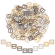 200Pcs 5 Colors Mini Square Shape Alloy Buckle Clasps, For Doll Webbing, Strapping Bags, Garment Accessories, Mixed Color, 7x7x1mm, 40pcs/color(FIND-NB0003-99)
