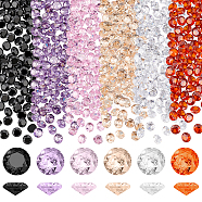 Elite 120Pcs 6 Colors Diamond Shape Grade A Cubic Zirconia Cabochons, Faceted, Mixed Color, 5x3mm, 20pcs/color(ZIRC-PH0001-43D-04)