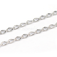 304 Stainless Steel Curb Chains, Soldered, Stainless Steel Color, 4.5~5x3x0.5mm(CHS-L001-56-0.5mm)