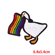 Animal Theme Computerized Embroidery Cloth Iron on/Sew on Patches, Costume Accessories, Duck Pattern, 54x64mm(PATC-PW0002-03B)