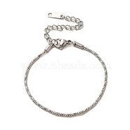 202 Stainless Steel Chain Bracelet, Stainless Steel Color, 6 inch(15.2cm)(STAS-A100-17P)