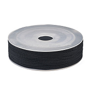 Braided Nylon Threads, Mambo Thread, with Spool, for Jewelry Making, Round, Black, 1mm, about 49.21 Yards(45m)/Roll(PJ-TAC0006-01A)