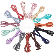 BENECREAT 15Strands 15 Colors Nylon Elastic Cords, for DIY Hair Accessories, Flat, Mixed Color, 3mm, about 2.19 Yards(2m)/strand, 1strand/color(EC-BC0001-46)