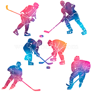 PVC Wall Stickers, Wall Decoration, Hockey Player, 900x390mm, 2pcs/set(DIY-WH0228-865)