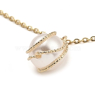 ABS Plastic Pendant Necklaces, with Brass Cable Chains, Light Gold, 15.94 inch(40.5cm)(NJEW-E105-24KCG)
